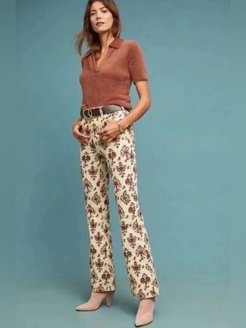 Anthropologie Pilcro high rise pants with colorful design